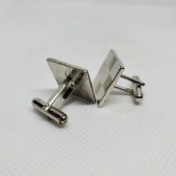 Square Design Silver Designer Cuff Links - Picture 3 of 8